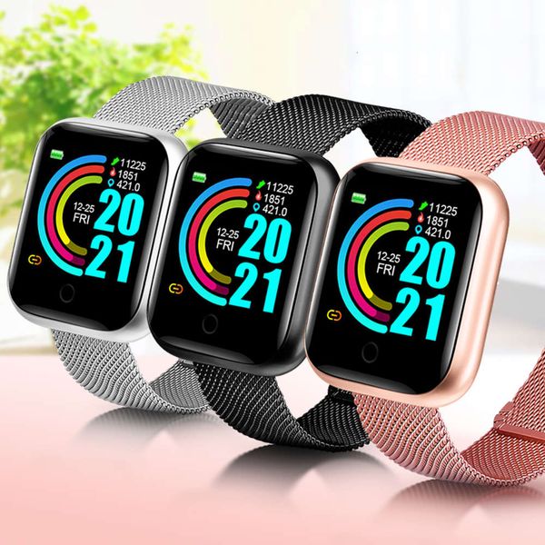 

smart metal fashion sports watch for men women, fitns wristband, heart rate monitor android and ios 2021