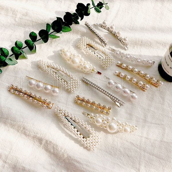 

woman design pearls hairpins creative girl cute clips baby barrettes lady party hair jewelry accessories gift tta12