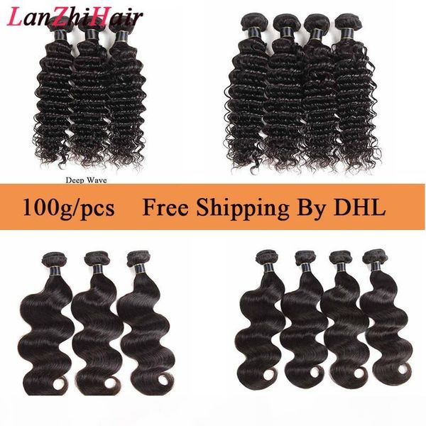 

human hair weaves brazilian hair bundles extensions deep wave hair weaves weft malaysia peruvian indian double weft 9a body wave, Black