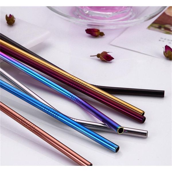 

portable stainless steel straw set with brush reusable drinking straws colorful metal straw party wedding ba jllhxo bdebag