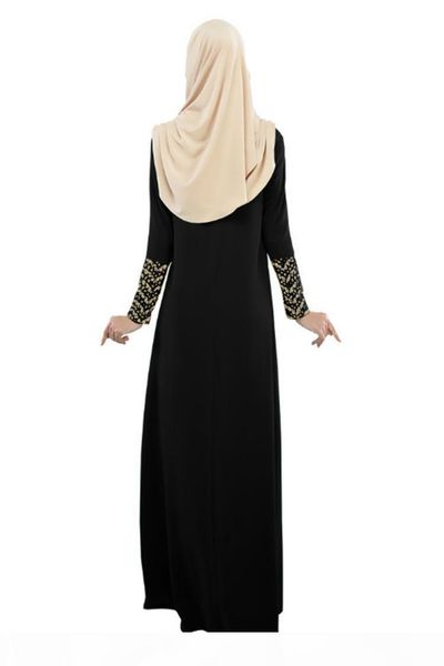 

women clothing muslim dress long sleeve splice dresses malaysia islamic abaya fashion muslim maxi long floor length dress, Black;gray