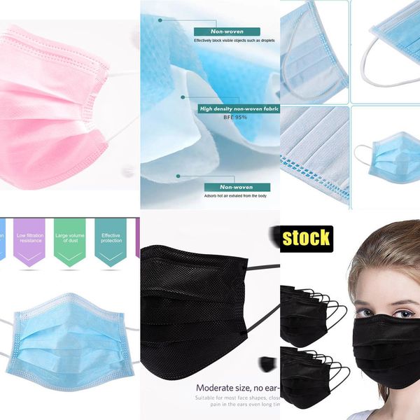 

with thick face disposable factory 50 masks 3-layer earloops for salon home use comfortable in stock uopu
