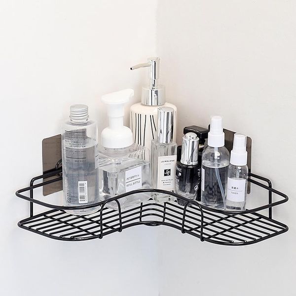 

simple non-perforated corner iron art shelf, kitchen, bathroom, bathroom wall storage corner shelf