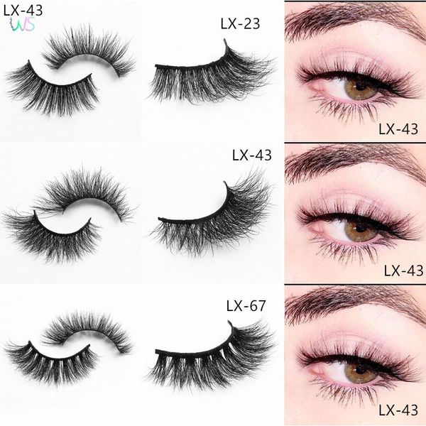 

false eyelashes 17mm 3d mink lashes in bulk natural wipsy soft makeup medium short wholesale cosmetics different volume styles
