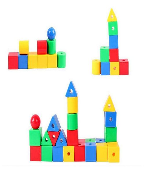 

50pcs geometric figure plastic threading beads creative handwork early educational toys kindergarten crafts beads toys gyh wmtcbw