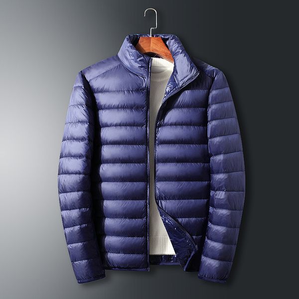 

down new fashion stand-up collar men's lightweight short trend casual all-match white duck jacket q1217, Black
