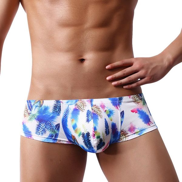 

2020 new underwear men's lingerie low rise boxers underpants comfortable breathable bikini pouch soft male panties, Black;white