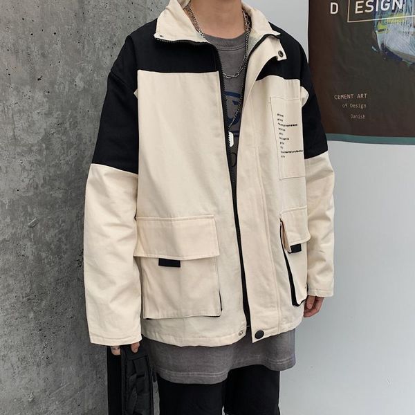 

fashion womens jackets and coats autumn new zipper pockets letter turn-dwon collar korean ins women's clothing harajuku, Black;brown