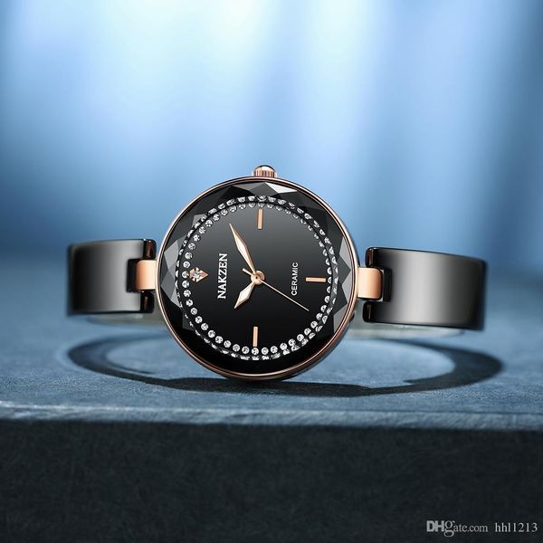 

ladies watch ladies ceramic waterproof fashion quartz watch wild simple temperament trend bracelet with dress birthday gift 1028, Slivery;brown