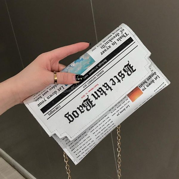 

evening bags trend envelope bag women 2021 personality inkjet spaper clutch wild shoulder messenger chain