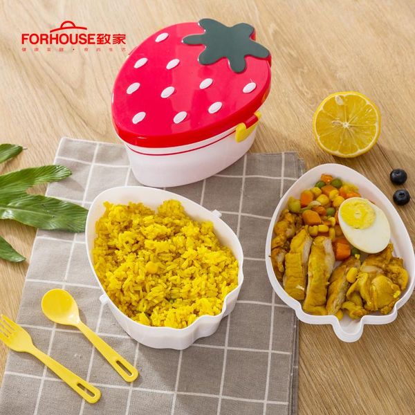 

strawberry lunch boxs food fruit storage container portable bento box leakage for children strawberry lunch sqcovp bbgargden