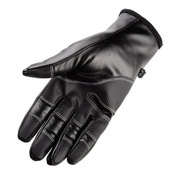 

winter outdoor leather gloves for men and women full finger warm and velvet riding waterproof non slip touch screen cotton glove wmtail, Black