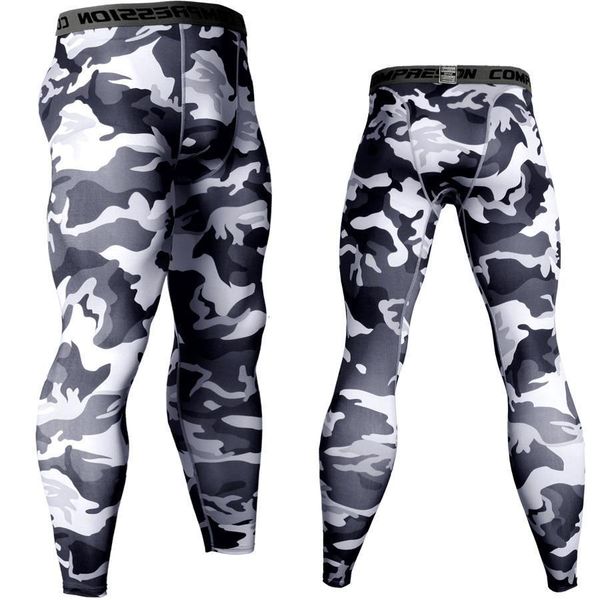 

camouflage army green joggers leggings men quick dry compression pants gyms fitness tights sportswear casual training trousers, Black