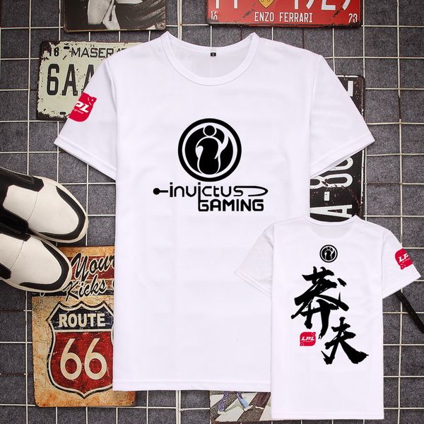 

ig team uniform s10 finals all the reckless short sleeve t-shirt hero lpl conquers alliance clothes big man