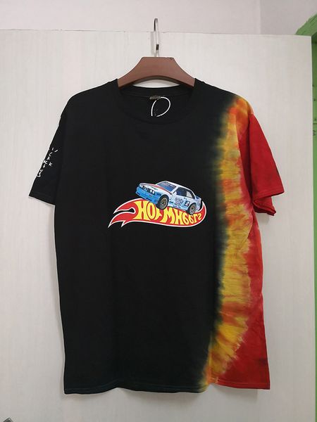 

2020 spring summer ins hip hop star cactus boys heels racing tie dye short sleeve tee skateboard mens t shirt women casual tshirt, White;black