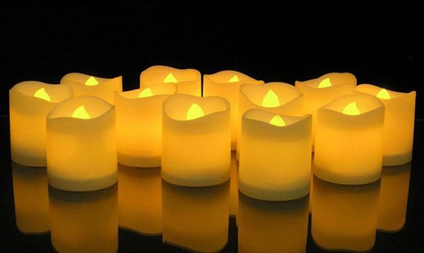 

12pcs flameless led candle flicker light lamp decoration electric battery -powered candles yellow tea light part jllxcz bdedome