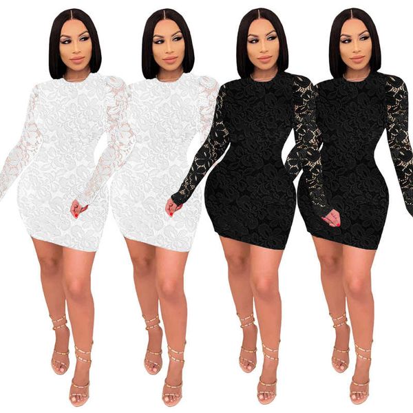 

q737 women's autumn winter round neck lace dress, Black;gray