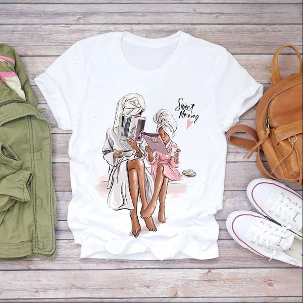 

women 2021 cartoon momlife mom girl cute summer cute mother lady t shirts t shirt womens graphic female tee t shirt, White