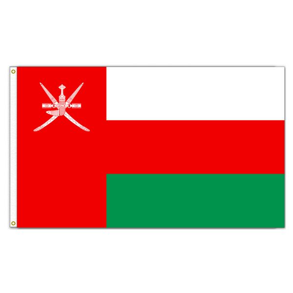 Bandeiras de Omã País Bandeiras Nacionais 3'X5'FT 100D Poliéster Vendas quentes de alta qualidade com dois gromes de latão