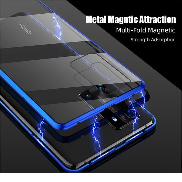 

360 full magnetic adsorption metal case for huawei p40 30 20 pro mate 30 20 p20 p30 p40 lite e doub bbyucs