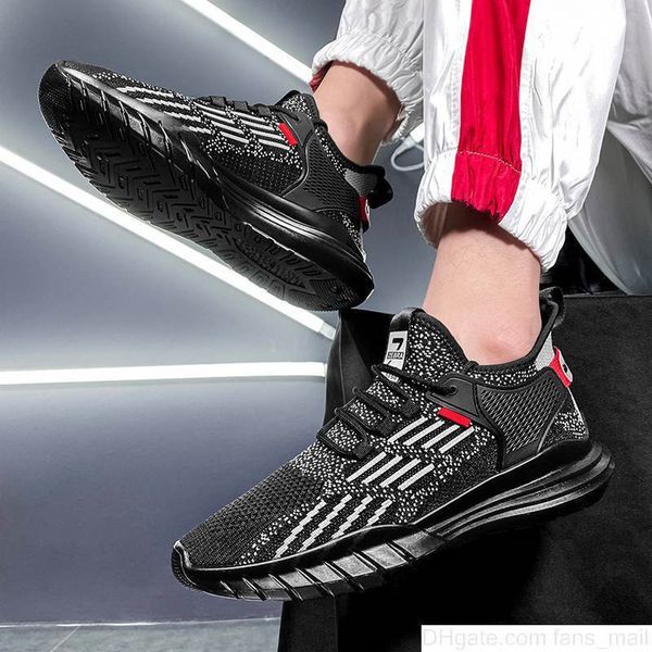 

men's shoes quality lying 2023 breathable casual fashion trendy sports no-brand sneakers trainers outdoor jogging walking, Black