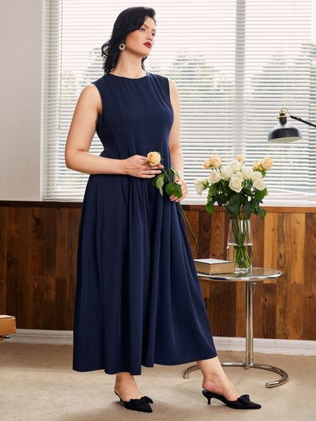 

plus fold pleated wide leg jumpsuit w9lu#, Black