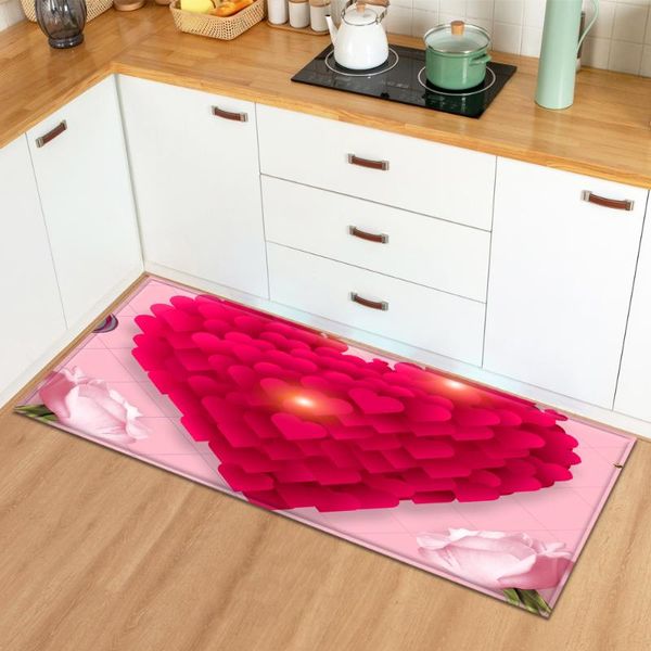 

kitchen mat home printed valentine's day pattern floor carpet bedroom decoration entrance doormat hallway bathroom anti-slip rug