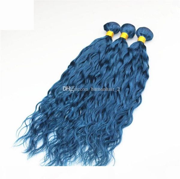 

blue deep wave hair bundles monglian hair virgin bundles water wave hair extensions curly weave bundles 3pcs lot, Black;brown