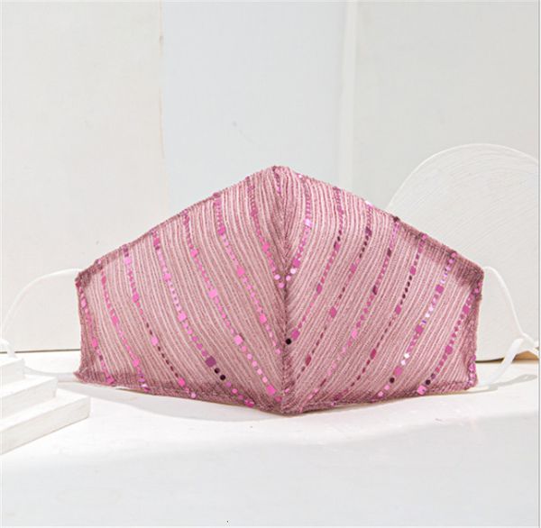 

cotton sequins washable face masks soft fashion paillette inside for women party masks bling bling half f