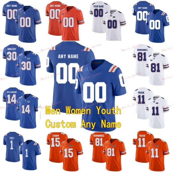 

stitched custom 81 aaron hernandez 84 kyle pitts 89 tyrie cleveland florida gators men women youth college jersey, Black