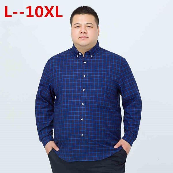 

plus 8xl 6xl 5xl cotton spring long sleeve plaid flannel men shirt dress shirts slim fit mens casual shirts camisa, White;black