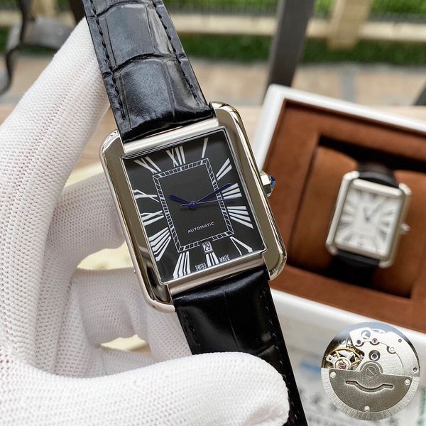 

2020 высококачественные классические танковые мужские часы джокер кожаные наручные часы 316l нержавеющая сталь квадратные мужские часы d3026