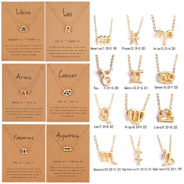 

cr jewelry personality symbol version 12 constellations necklace cardboard constellation pendant necklace dogeared clavicular chain hot, Silver