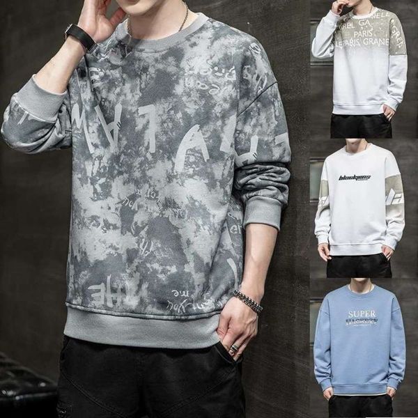 

spring sweater 2020 and youth new trend autumn clothes sports men's long sleeve t-shirt, Gray