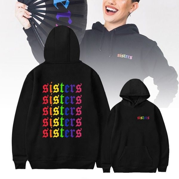 

details about james charles hoodie blue butterfly sisters rainbow men women pullovers harajuku sweatshirt tracksuit casual c1117, Black