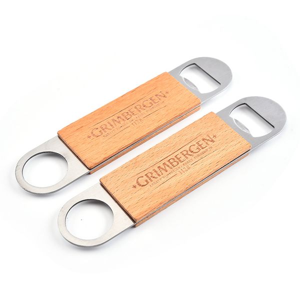 

stainless steel wooden handle opener hanging wine beer bottle openers durable beverage beer corkscrew bar kitchen wine tools gift dh1257
