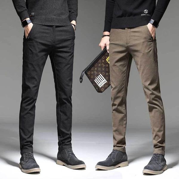 

and winter casual pants men's local korean version slim legged pants business men's versatile leisure trend, Black