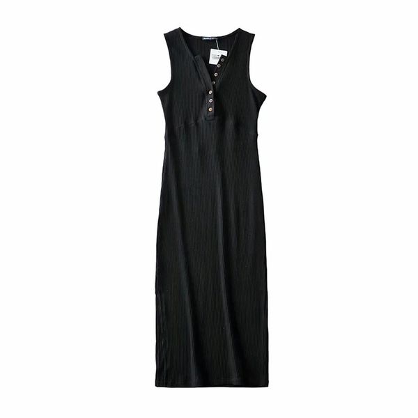 

women's spring new dress 2020 style multi button side slit tight skirt, Black;gray