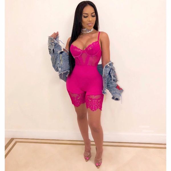 

women's jumpsuits & rompers fashion bodysuit women macacao feminino overalls one piece romper clothes 2021 sling lace casual jumps, Black;white