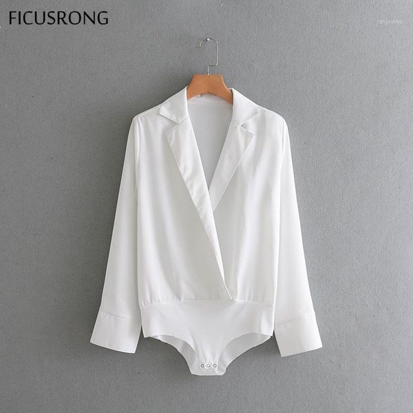 

women elegant v neck black white color bodysuits shirt 2020 new casual siamese blouse playsuits feminina blusas ficusrong1