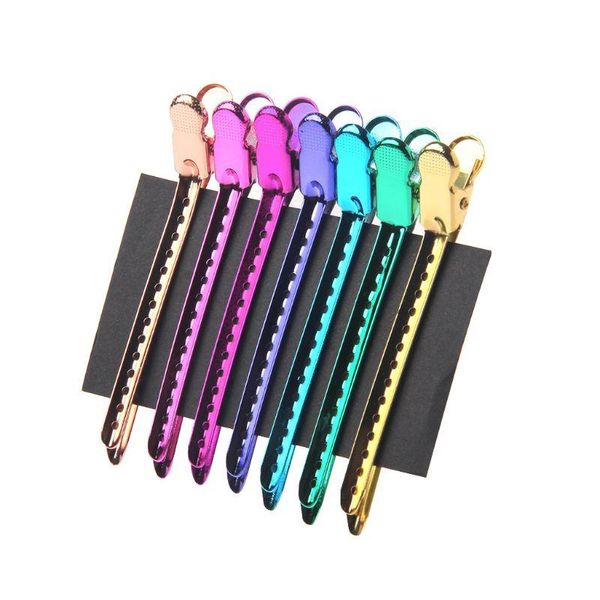 

hair clips 12pcs/set metal duck mouth hairdressing salon clamps styling tools 95ac