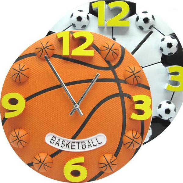 

creative sport style basketball football analog wall clock home decor souvenir1