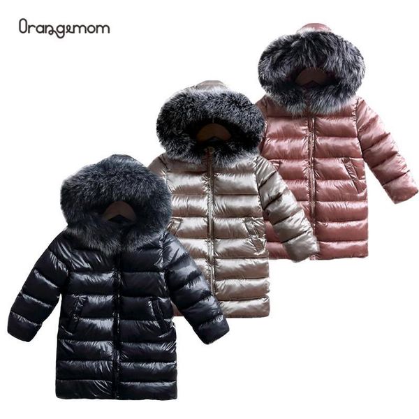 

down coat baby boys jackets winter 2021 fashion toddler girl windproof fur with hooded solid long style snowsuit for 3-9y kids, Blue;gray