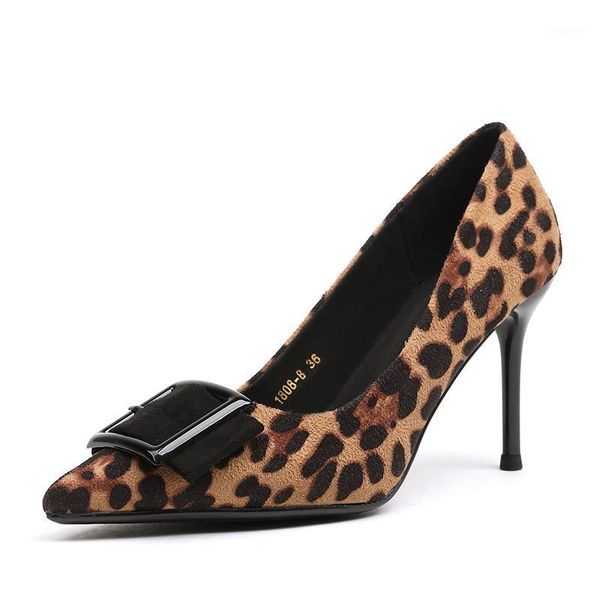 

dress shoes high heel women suede leopard print pump pointed fashion women's plus size shoes1, Black