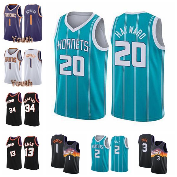 

2021 new lamelo 2 ball gordon 20 hayward basketball jersey 3 chris devin 1 booker paul steve 13 nash charles 34 barkley jerseys, Black;red