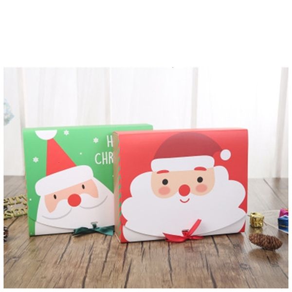 

225teve big gift santa & fairy christmas design papercard kraft present party favour activity box red green eea684-a
