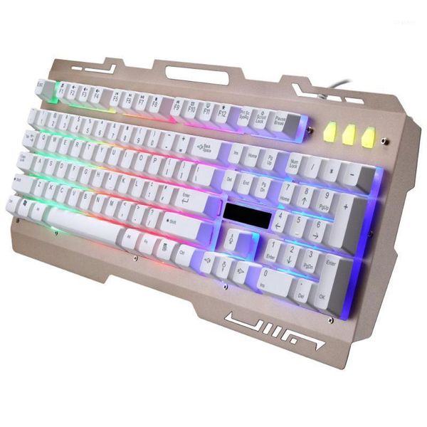 

wired keyboard usb g700 backlight gaming led rainbow color game keyboard 3#m1