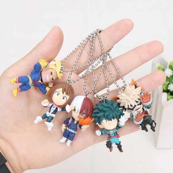 

5pcs/set anime my hero academia figure midoriya izuku shouto todoroki katsuki boku all might ochaco uraraka figure pvc model toy y200421