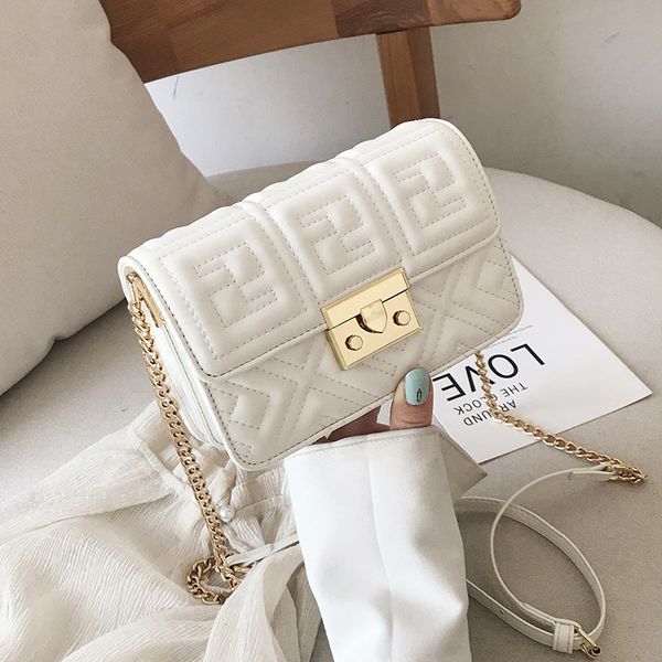 

senior sense french small bag handbag 2019 new fashion wild single shoulder slung chain embroidery thread small square bag c1223