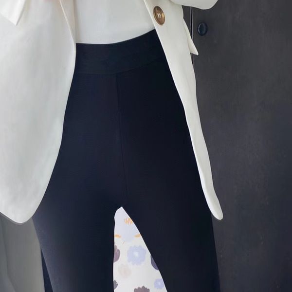 

black red fords letter plush thick leggings tight pantyhose women's high waist brand external outside wear, Blue
